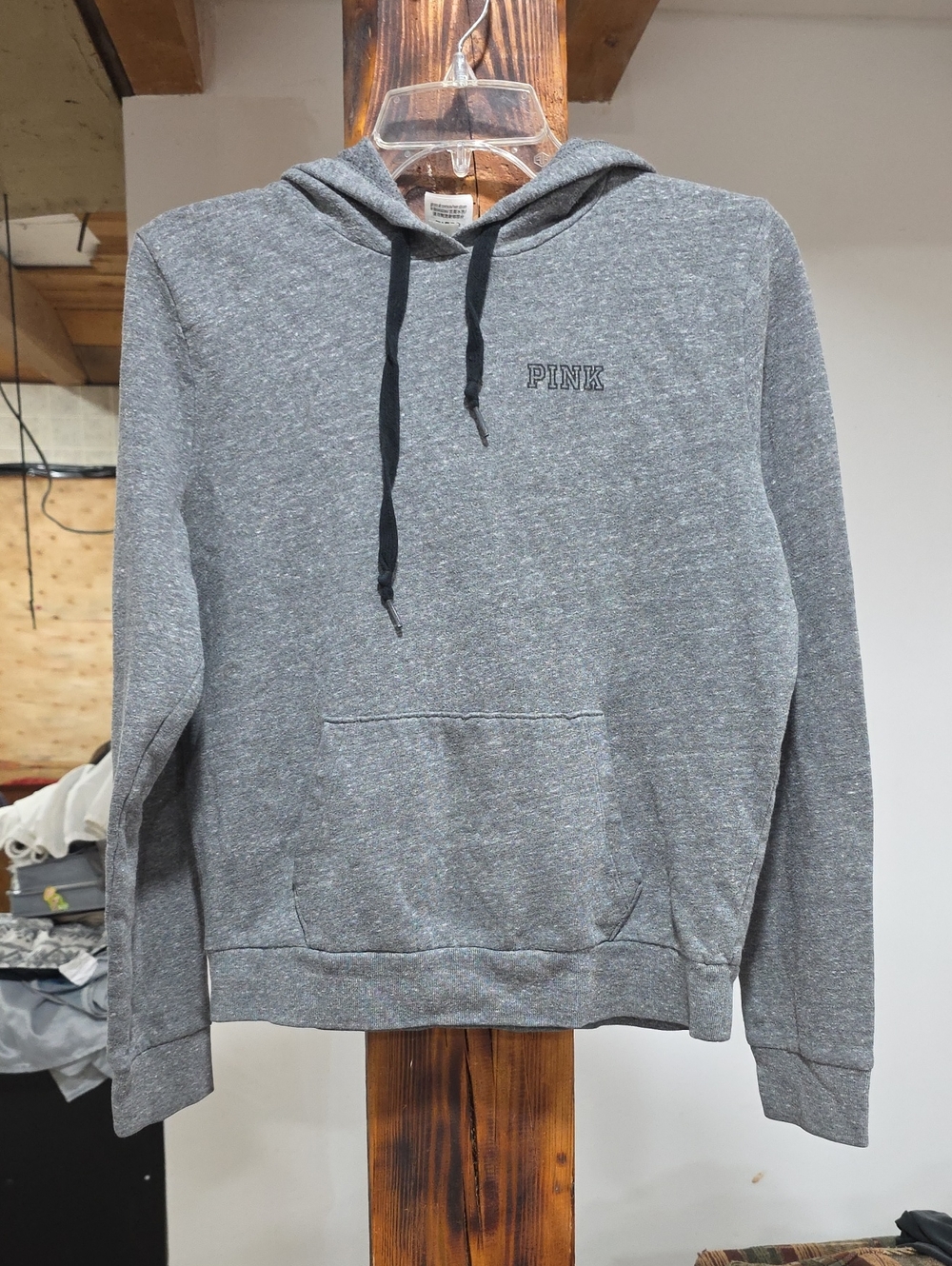 PINK Victoria's Secret Gray Hooded Pullover Sweatshirt